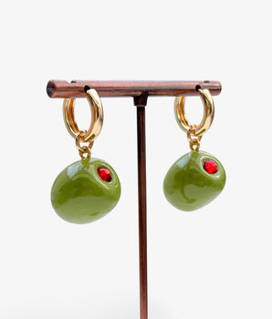 Olive Hoop Earrings