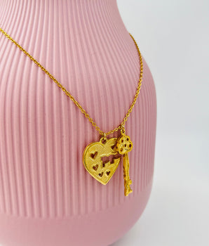 Necklace Heart Key